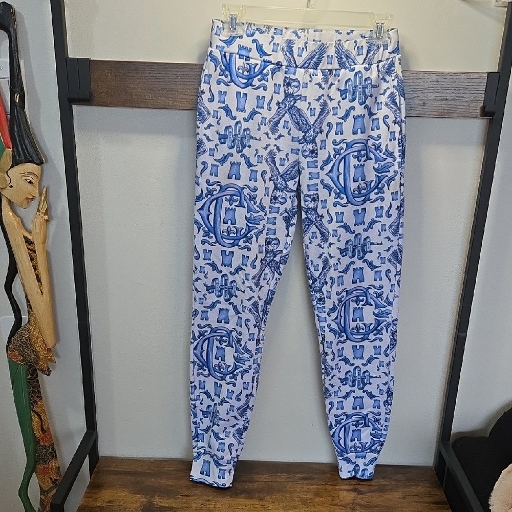 Crooks & Castles Y2K Medusa Locked & Loaded Blue and White Joggers